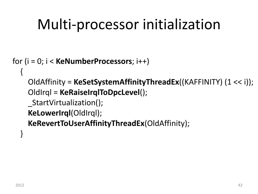 multi processor initialization