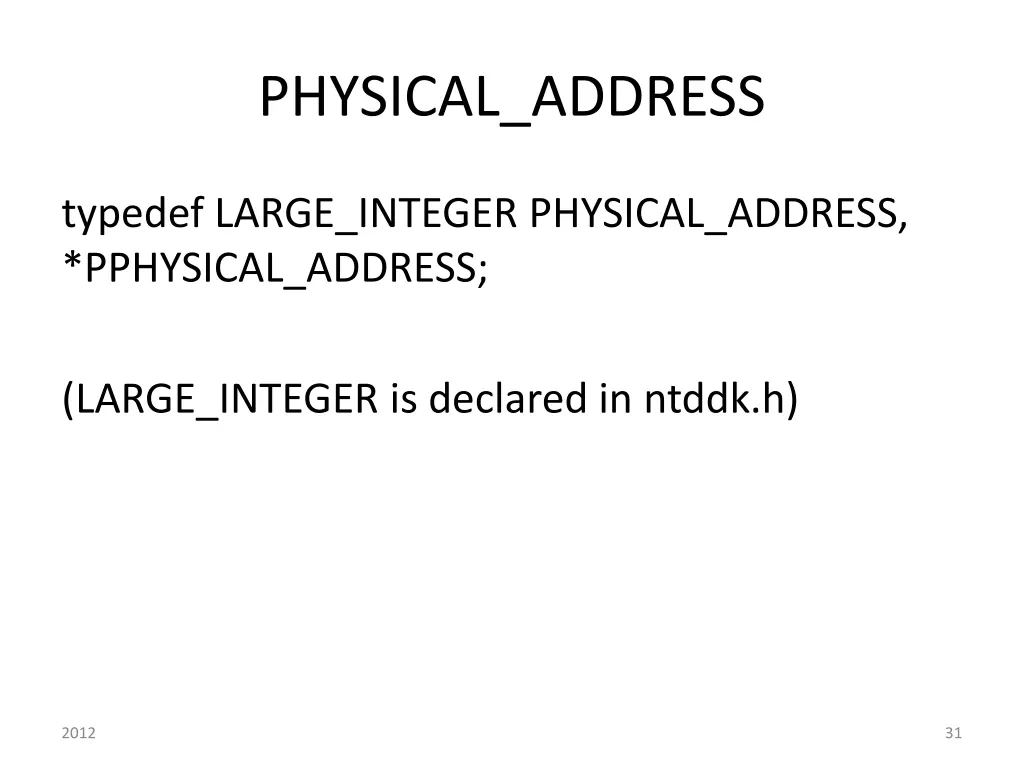 physical address