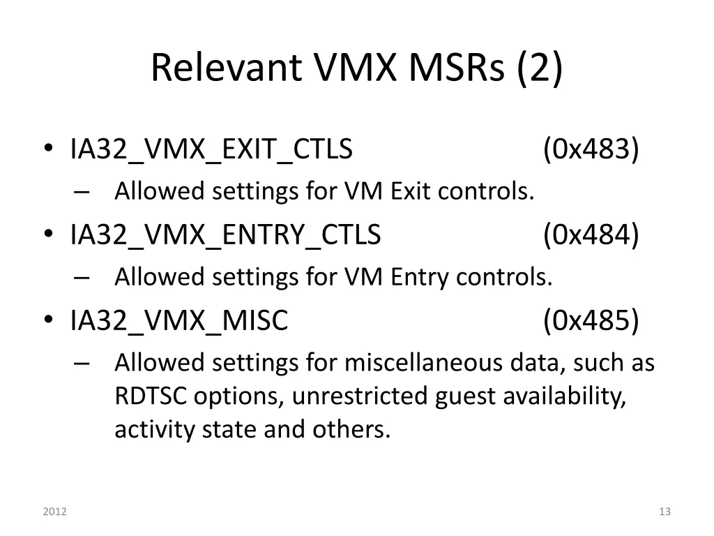 relevant vmx msrs 2