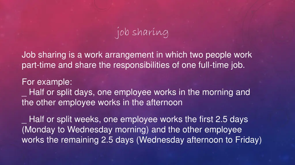 job sharing