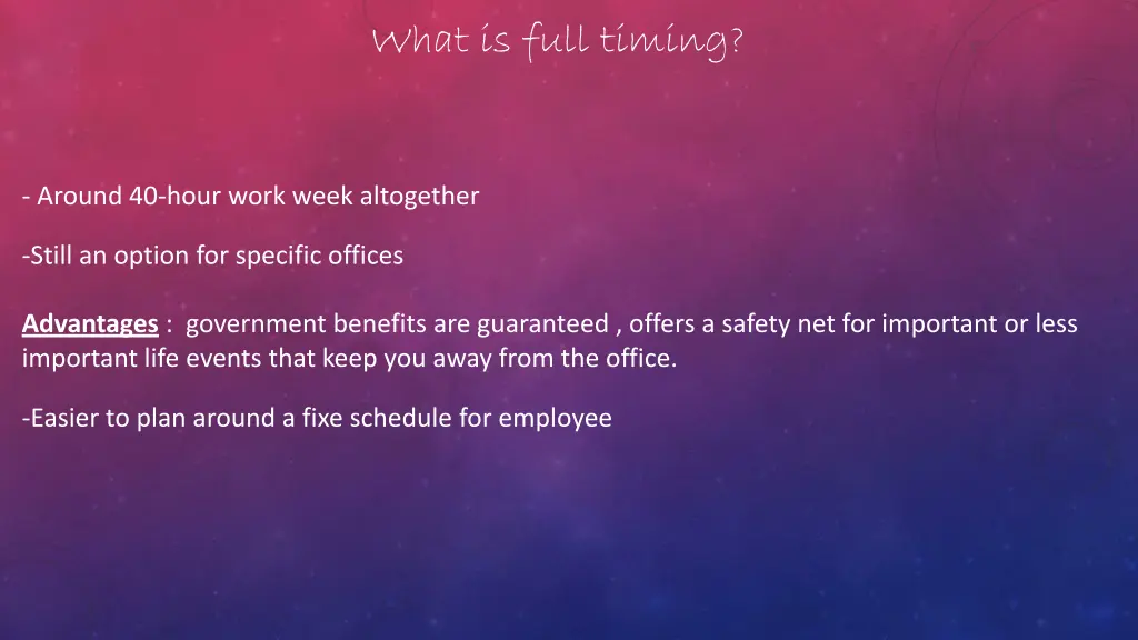 what is full timing