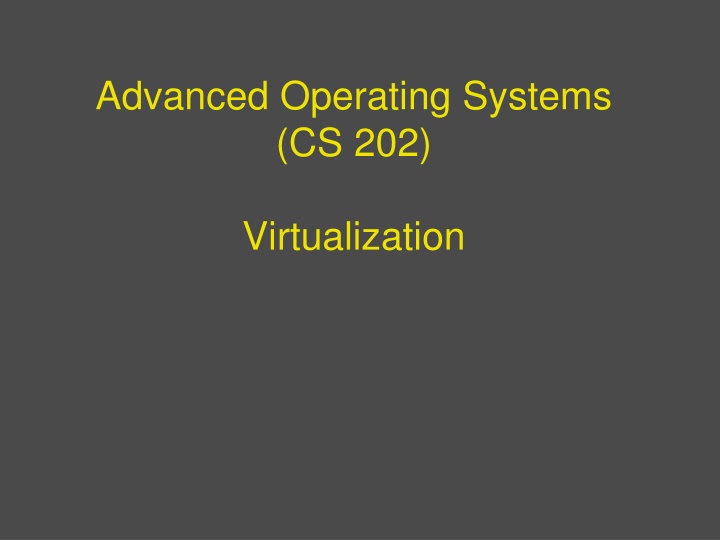 advanced operating systems cs 202