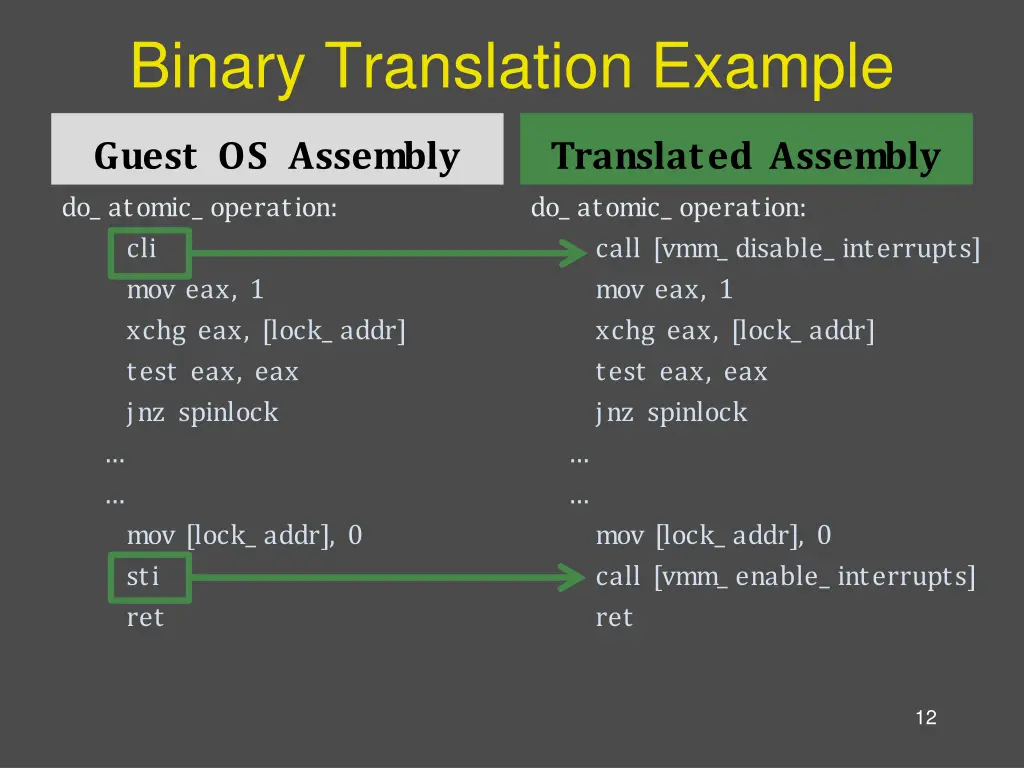 binary translation example