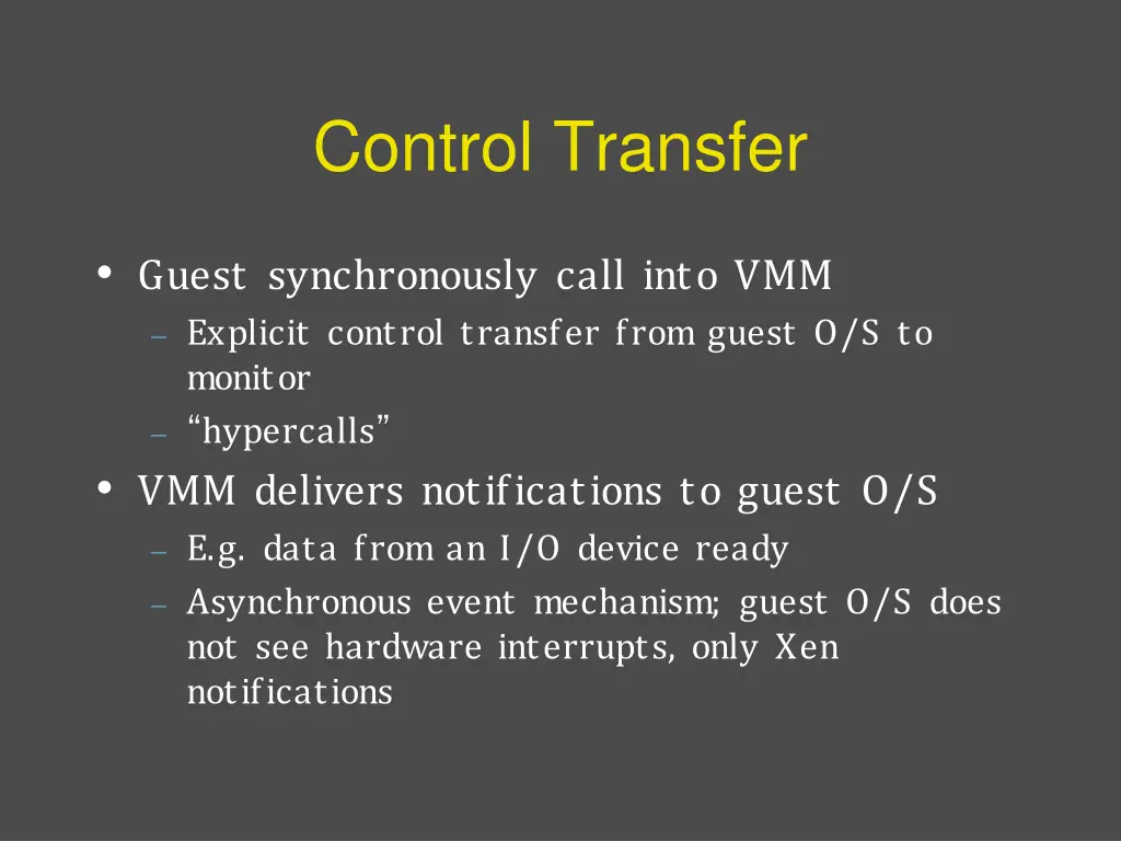 control transfer