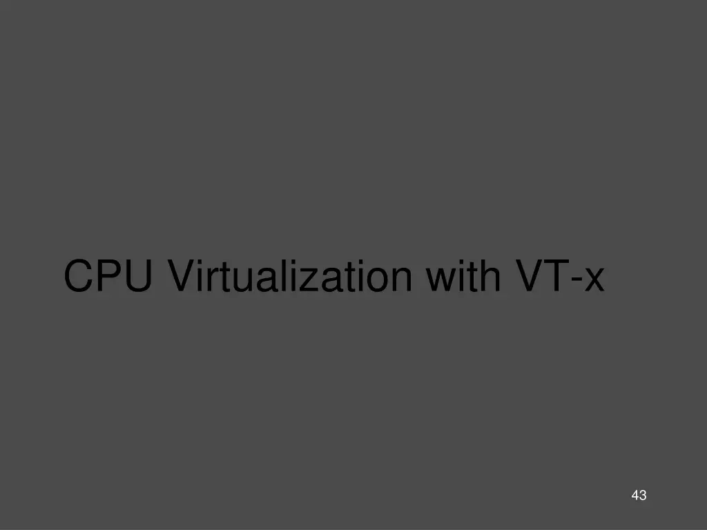 cpu virtualization with vt x