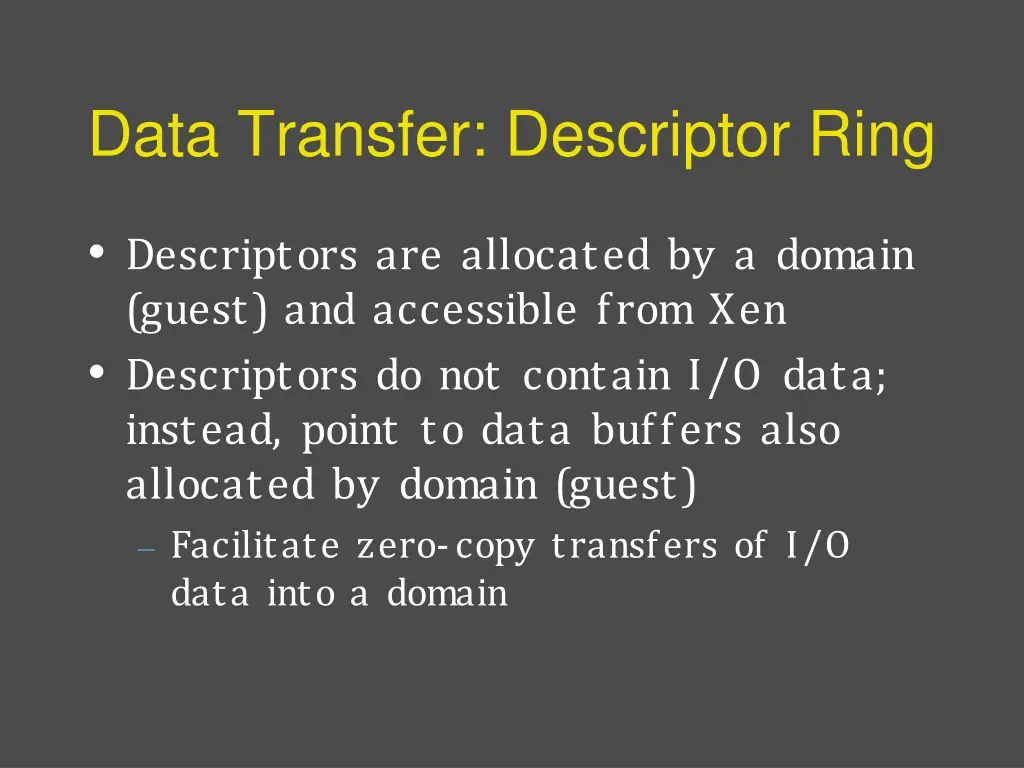 data transfer descriptor ring