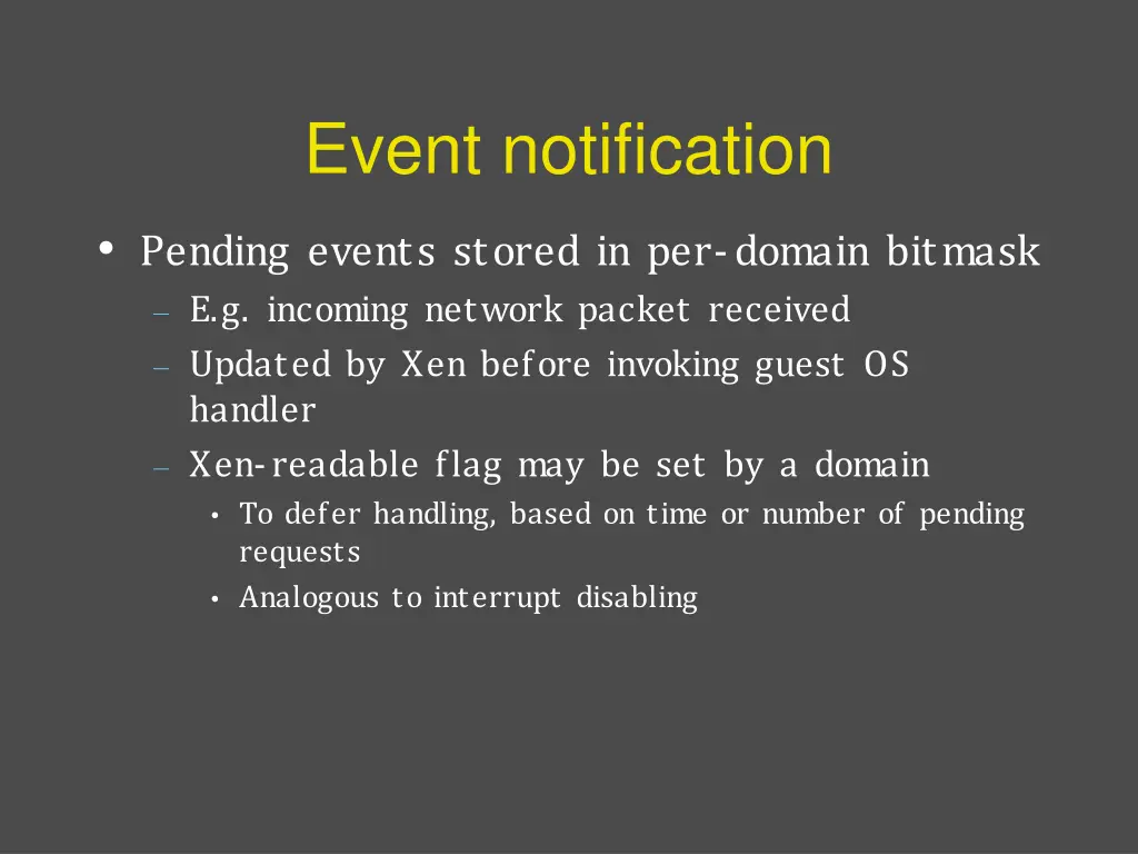 event notification