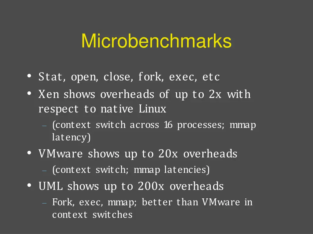 microbenchmarks
