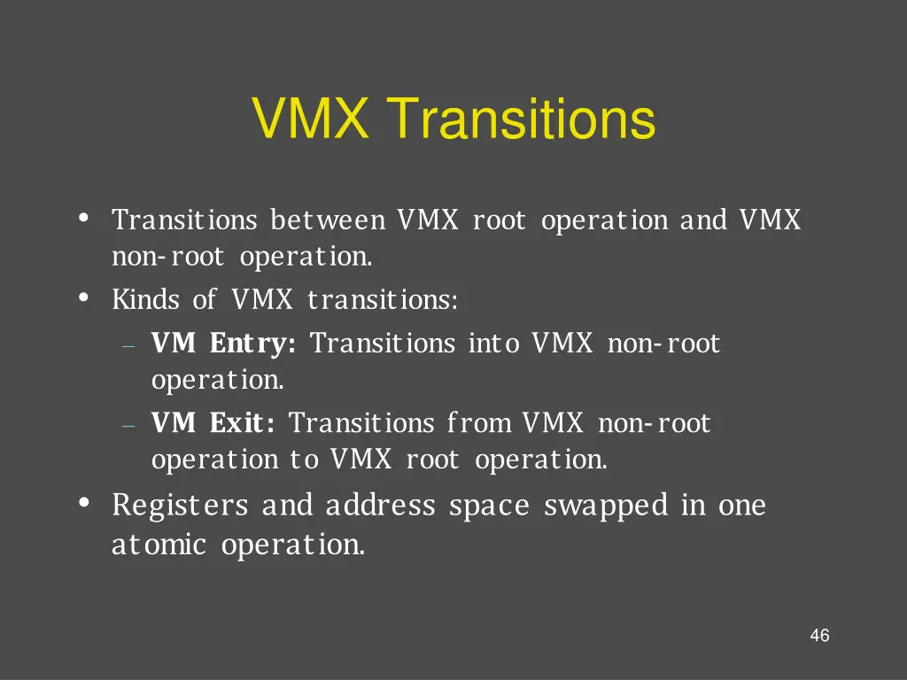 vmx transitions