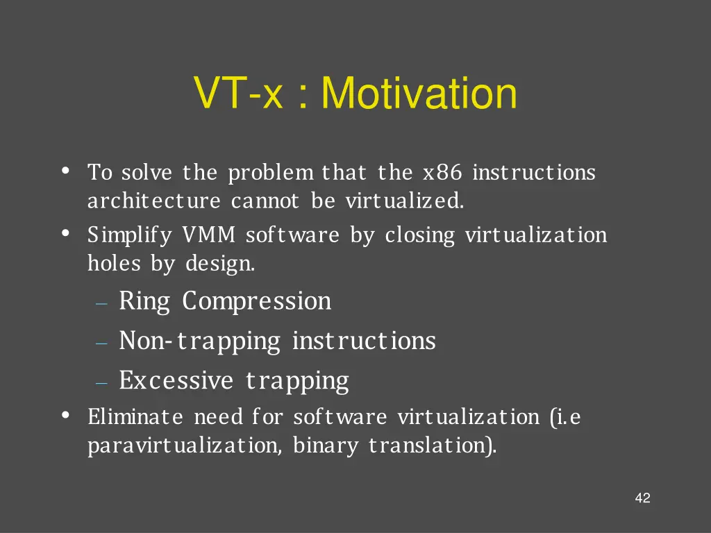 vt x motivation