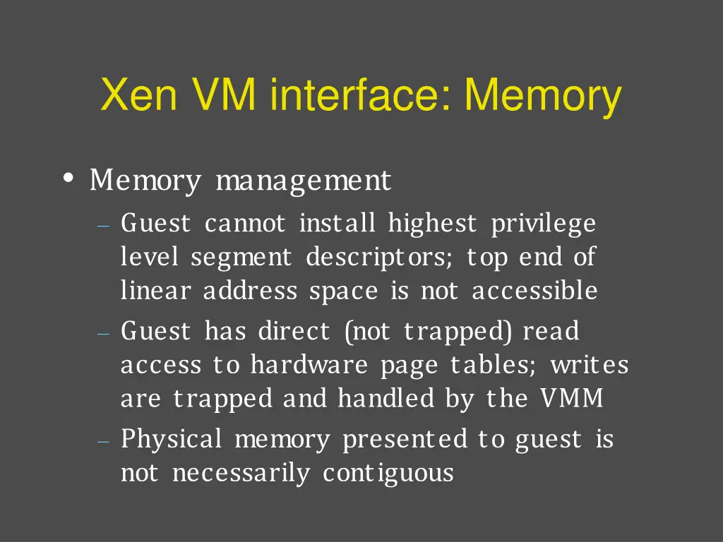 xen vm interface memory