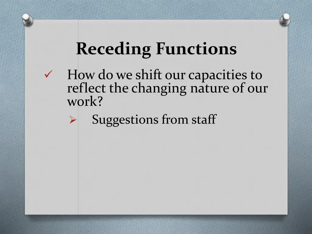 receding functions