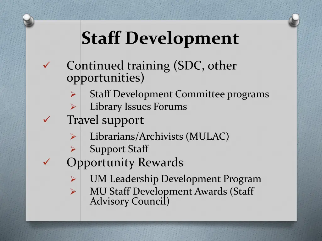 staff development