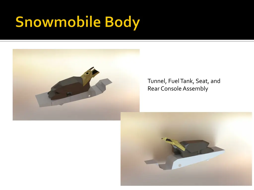 tunnel fuel tank seat and rear console assembly