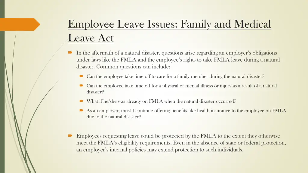 employee leave issues family and medical leave act