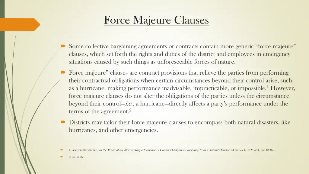 force majeure clauses
