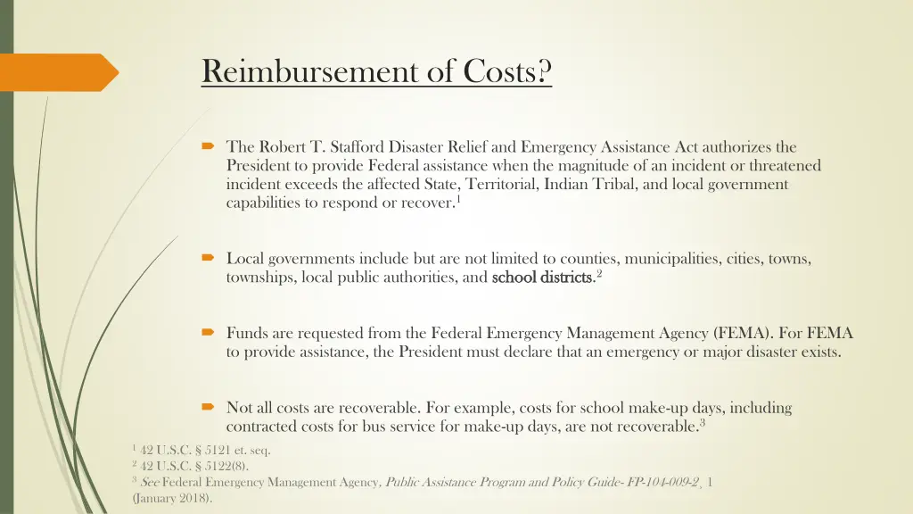reimbursement of costs