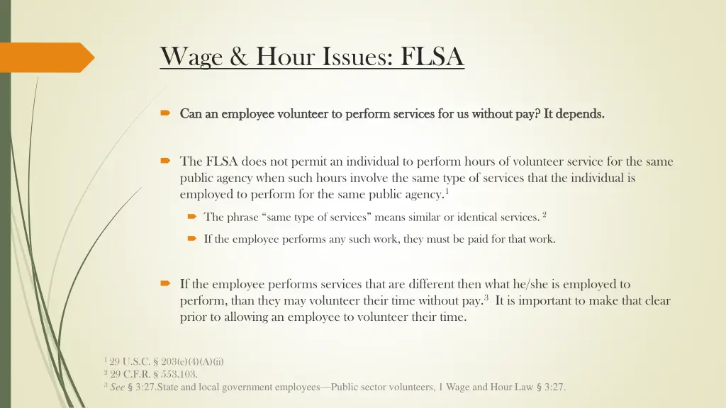 wage hour issues flsa 1