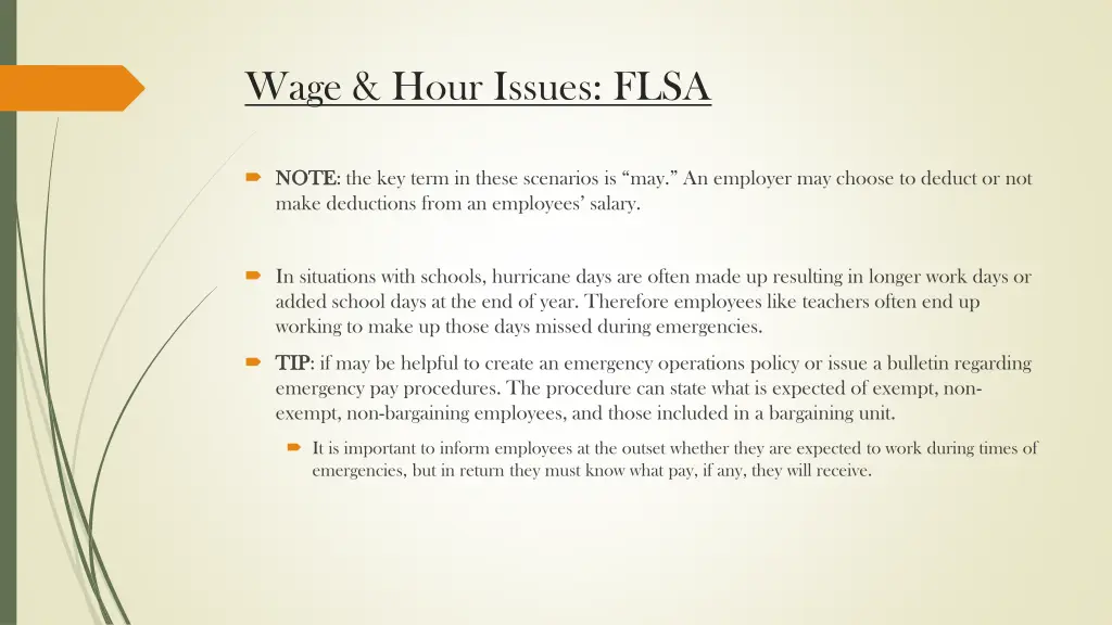 wage hour issues flsa 4