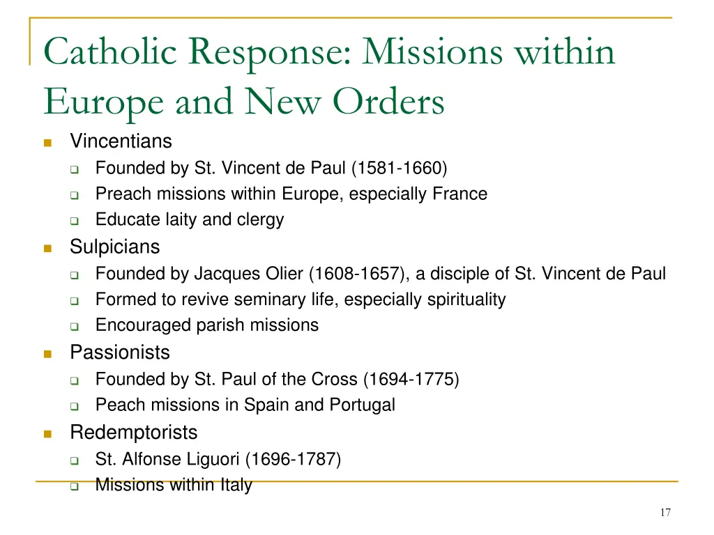 catholic response missions within europe