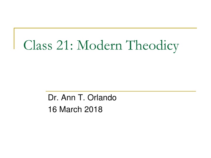 class 21 modern theodicy