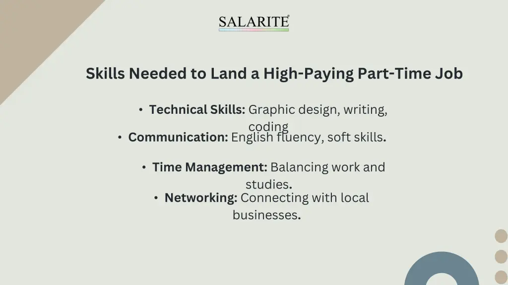 skills needed to land a high paying part time job
