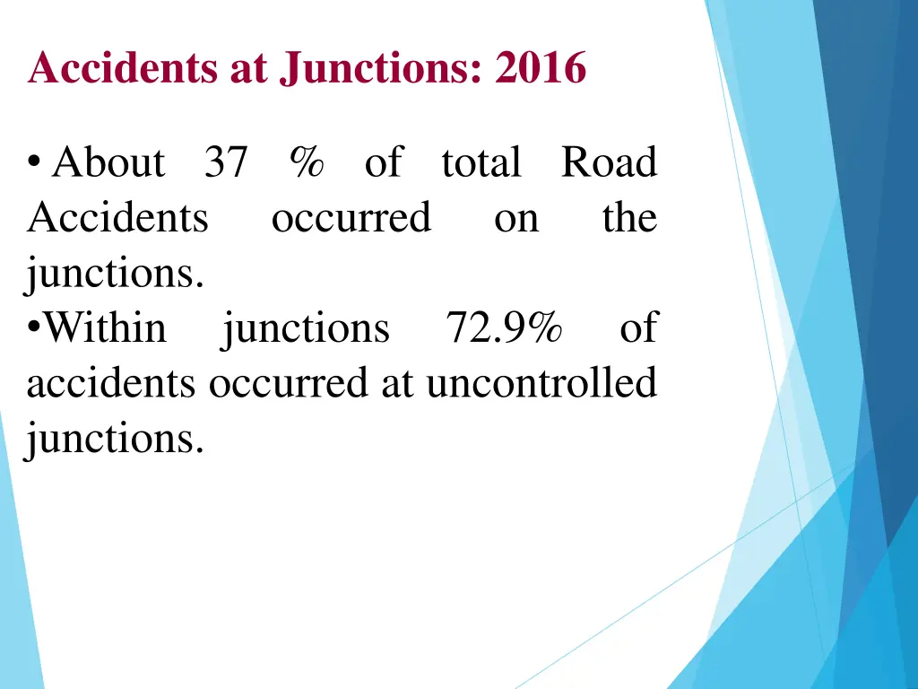 accidents at junctions 2016