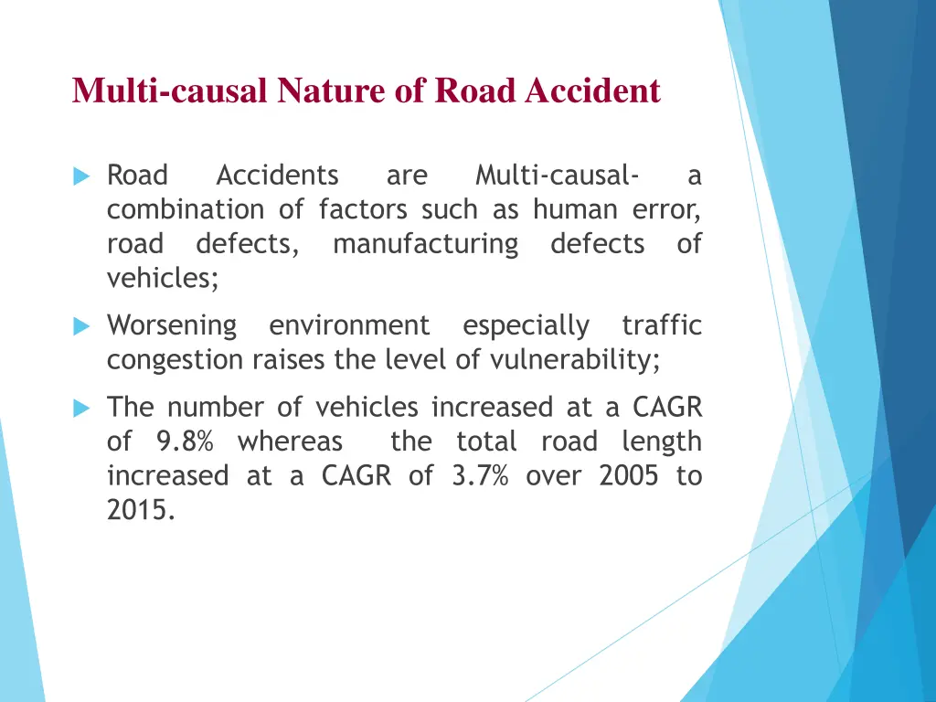 multi causal nature of road accident