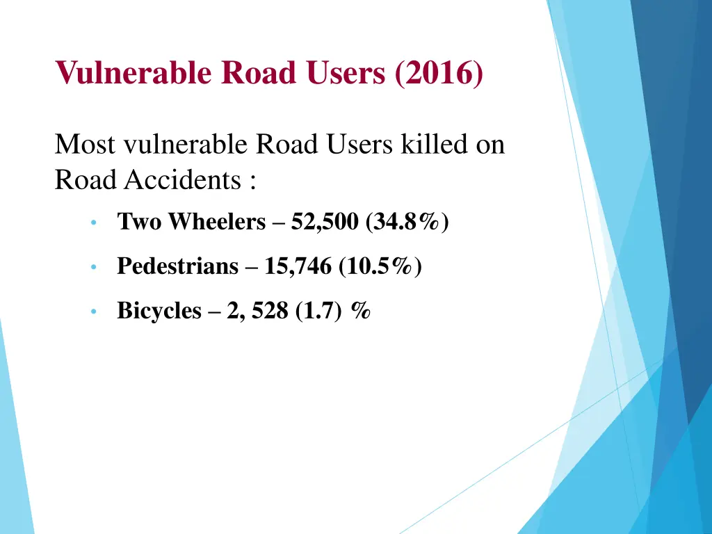 vulnerable road users 2016
