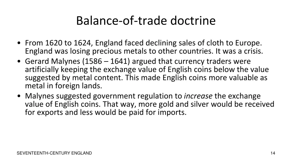 balance of trade doctrine