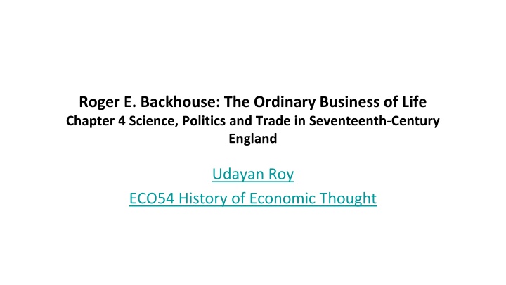 roger e backhouse the ordinary business of life