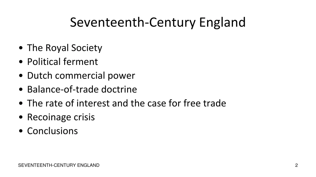 seventeenth century england