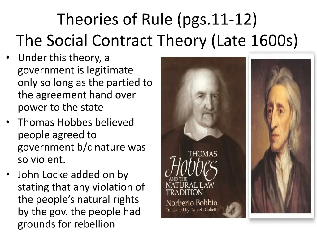 theories of rule pgs 11 12 the social contract