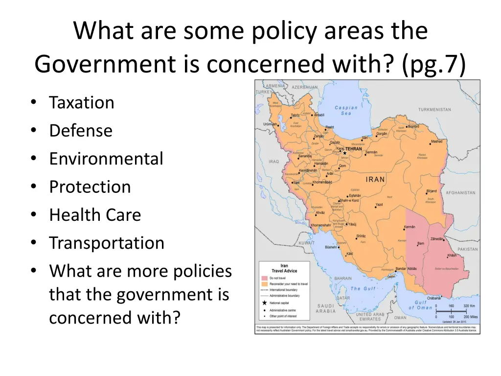 what are some policy areas the government