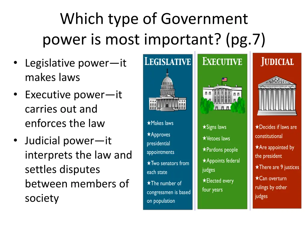 which type of government power is most important
