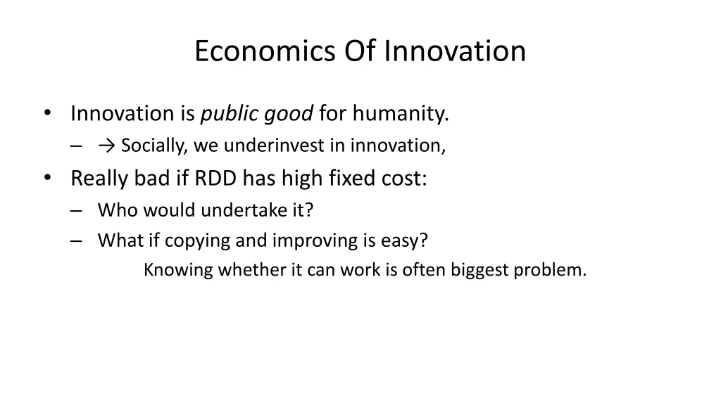 economics of innovation