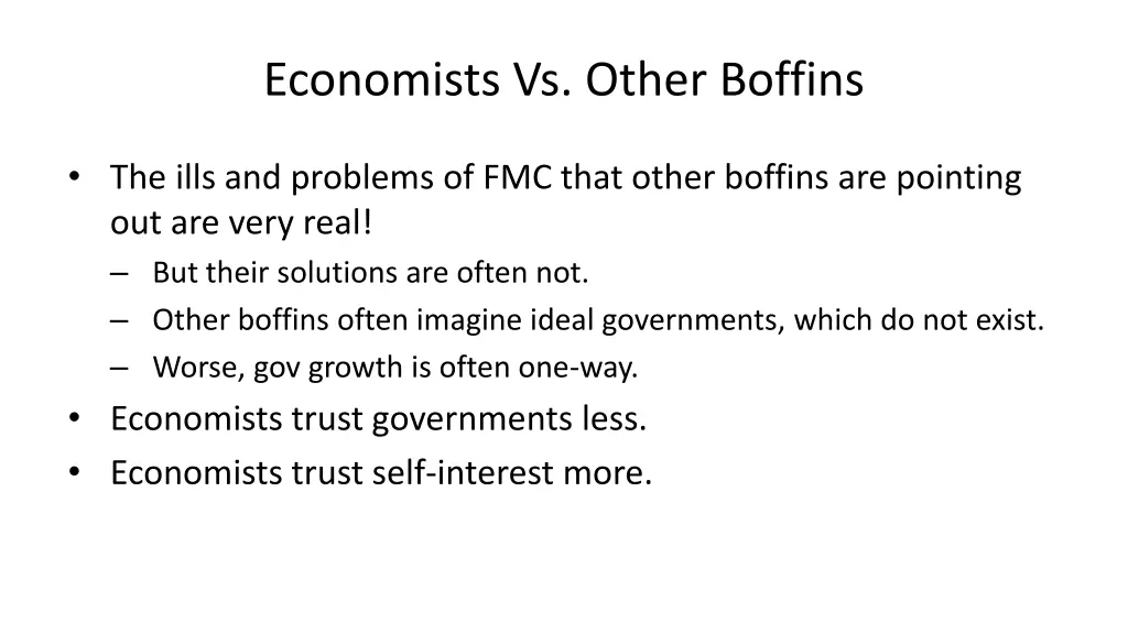 economists vs other boffins