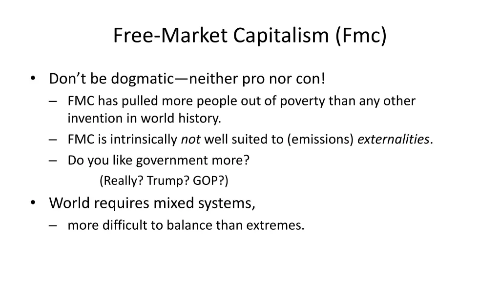 free market capitalism fmc