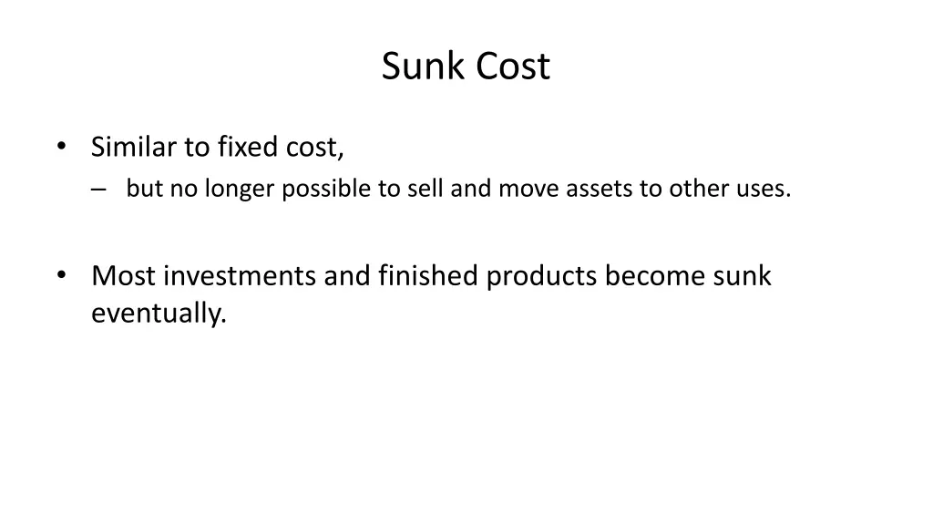 sunk cost