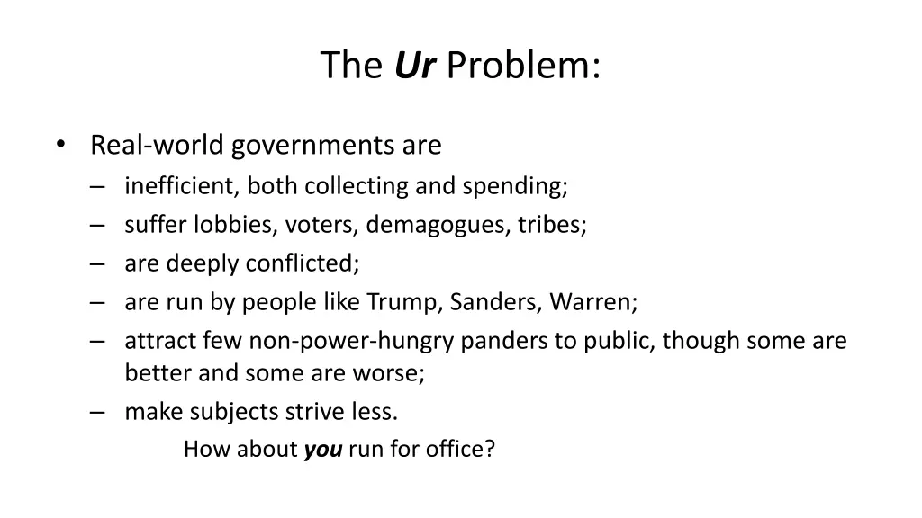 the ur problem