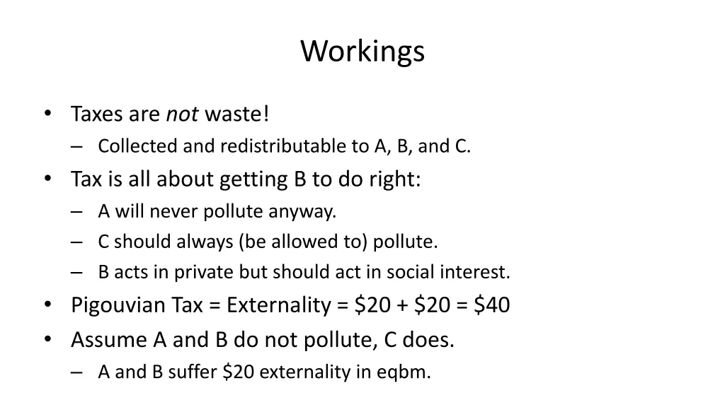 workings