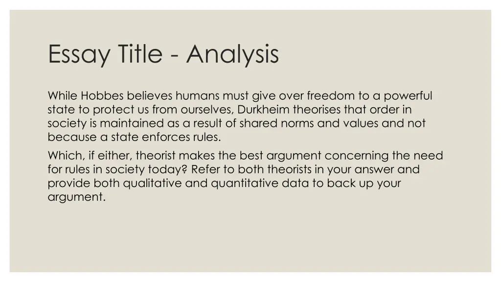 essay title analysis