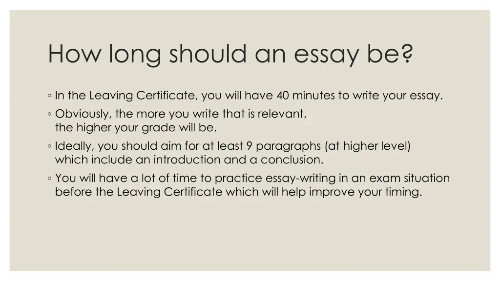 how long should an essay be