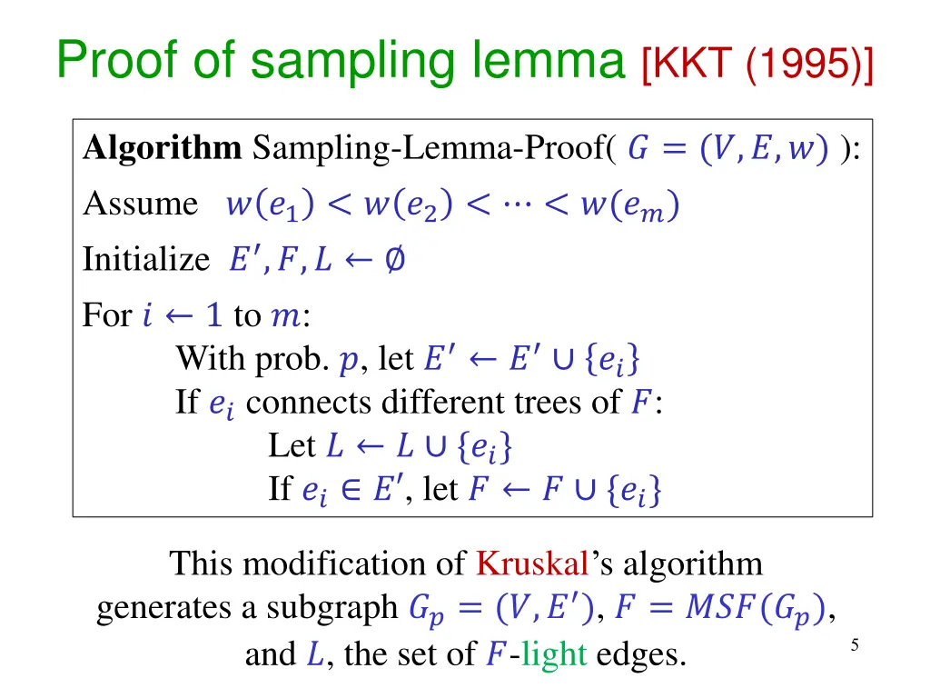 proof of sampling lemma kkt 1995