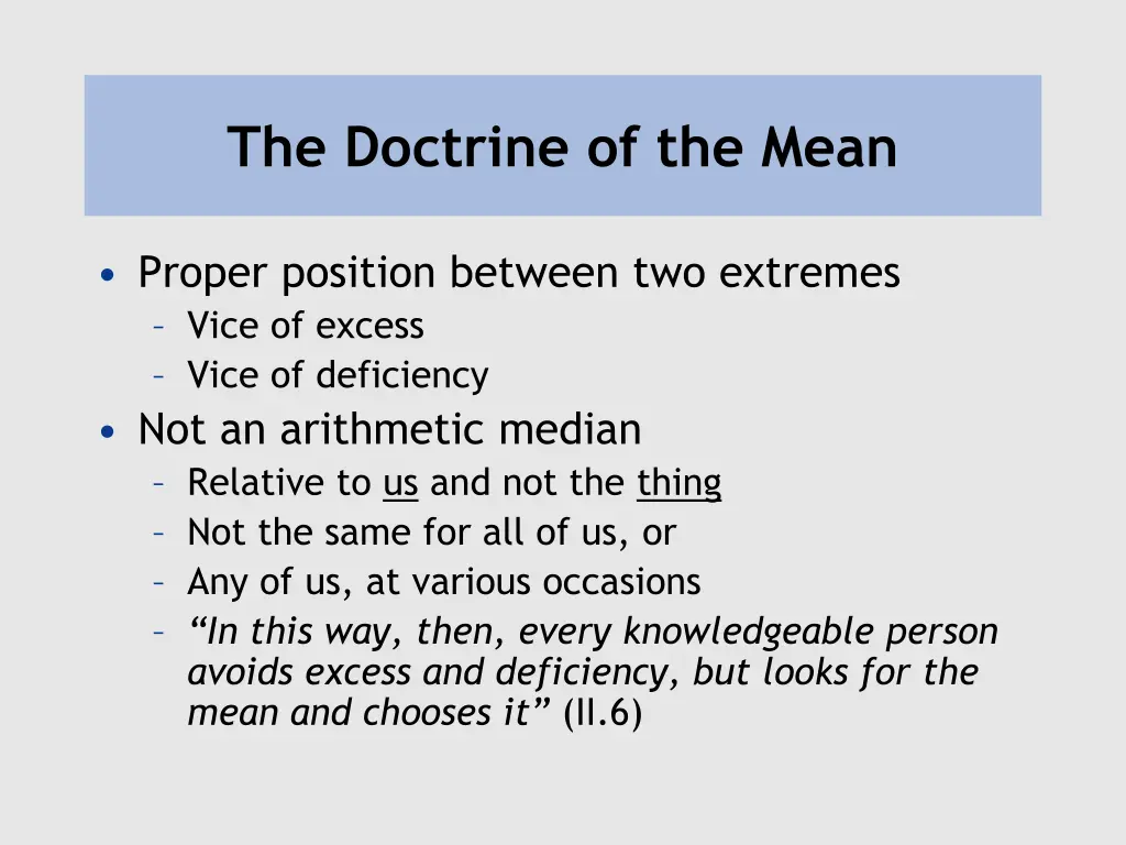 the doctrine of the mean