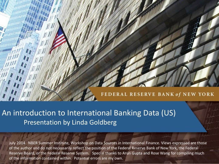 an introduction to international banking data
