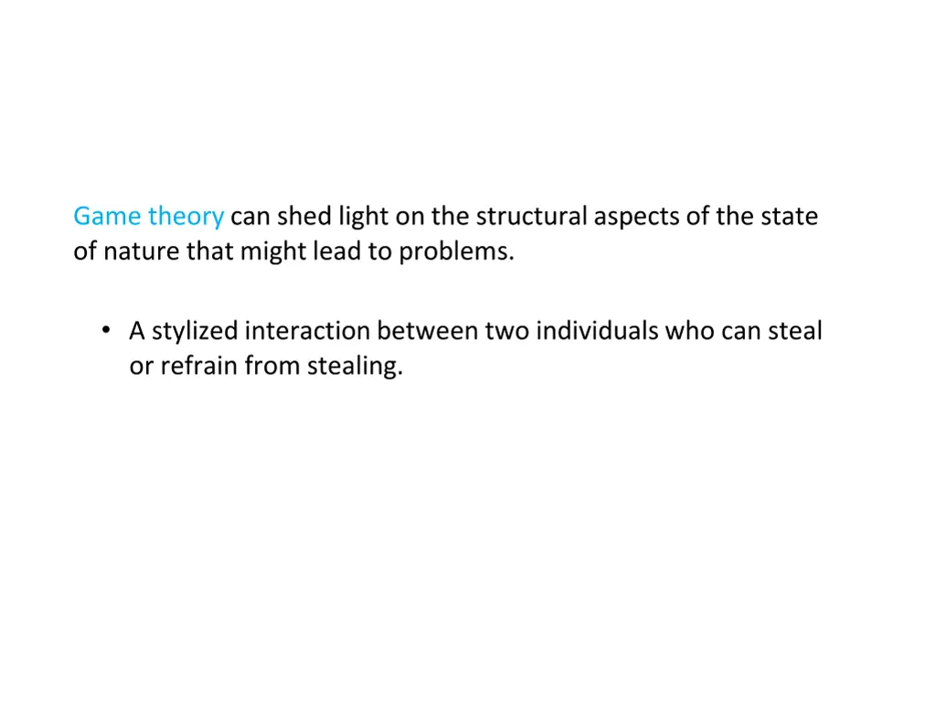 game theory can shed light on the structural