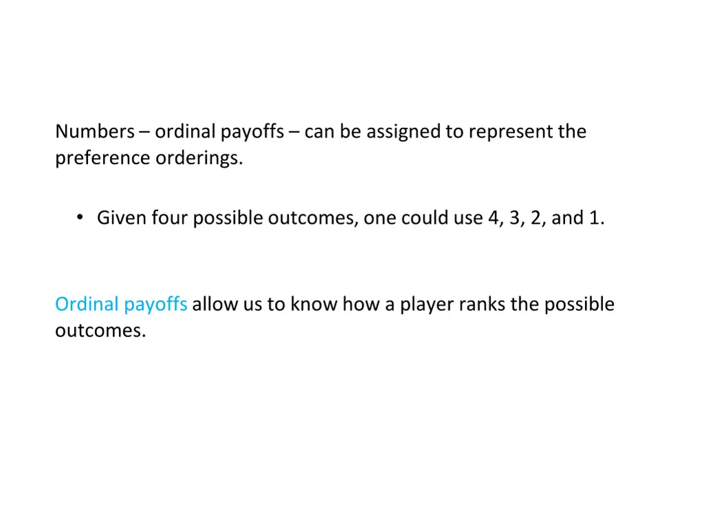numbers ordinal payoffs can be assigned