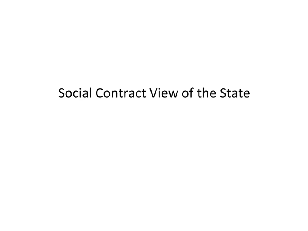 social contract view of the state