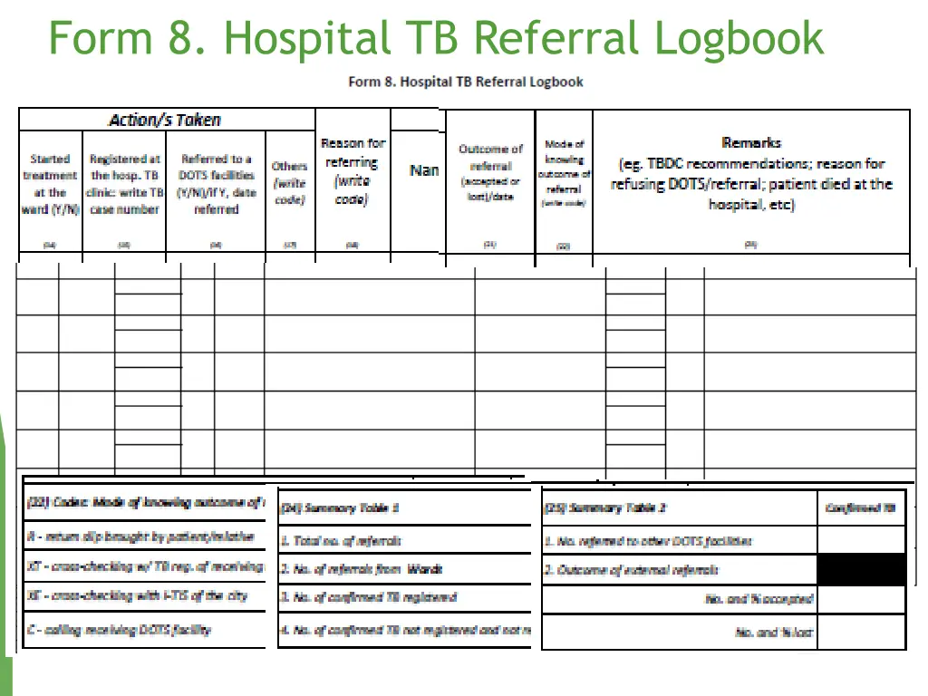 form 8 hospital tb referral logbook 1